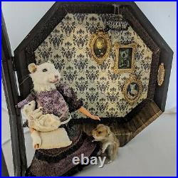 Interactive Rat Mouse Hamster Taxidermy Shadow Box Victorian Doll House Wall Art