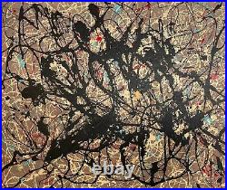 JACKSON POLLOCK oil and enamel on canvas of 50's- UNTILED