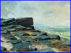 JIM ROBINSON (20th Century) Mixed Media Painting of Otley Chevin, West Yorkshire