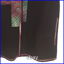 JOYCE FOGLE FIBER ARTS Shibori Dyed Silk On Wool One-Of-A-Kind Art Wear Vest M