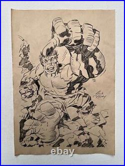 Jack kirby Drawing on old paper signed and stamped mixed media vtg art -Handmade
