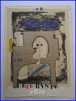 James Coignard Mixed Medium Print Painting Collage Modernism Abstract Vintage
