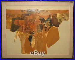 James Grabowski'80s Abstract Mixed Media Collage Listed Connecticut Artist