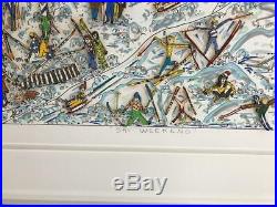 James Rizzi 3-D Artwork Ski Weekend Signed & Numbered Limited Edition 1986