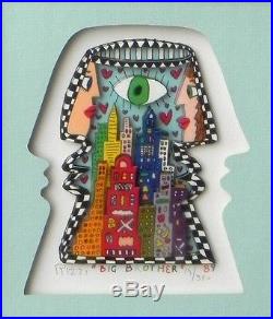 James Rizzi Big Brother 3-D Construction Lithograph
