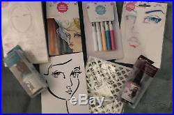 Jane Davenport Mixed Media Lot of 10! Acrylic Stamp sets, Mermaid markers, Ink+
