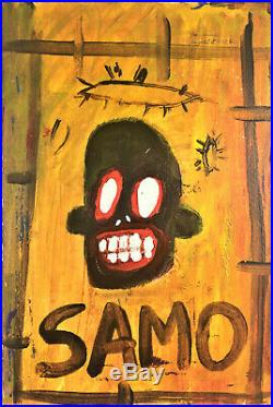 Jean-Michel Basquiat Untitled SAMO Postcard Style acrylic painting