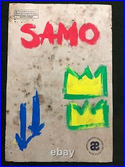 Jean-Michel Basquiat painting on paper (Handmade) signed and stamped mixed media