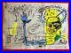 Jean-Michel Basquiat painting on paper signed and stamped mixed media
