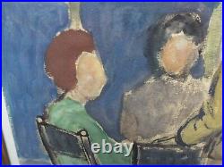 Jean Young 1914-1995 Original Signed Painting Post-impressionist'cafe Scene