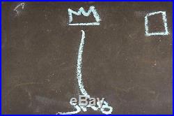 Jean-michel Basquiat Original Hand Drawn And Signed Graffiti Mixed Media