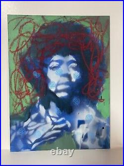 Jimi Hendrix Original Mix Media painting on canvas