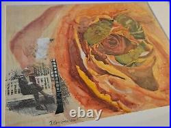 John Henderson Framed Signed Mixed Media Collage The Rose & The Gentleman