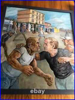 John Johnstone Original Painting''Peter Howson Faces One Of His People Rare