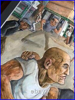 John Johnstone Original Painting''Peter Howson Faces One Of His People Rare
