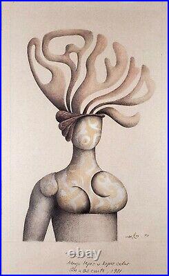 Juan Carlos Liberti, Latin American Argentina Vintage Surrealist Figure Drawing