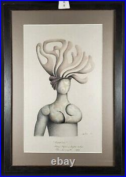 Juan Carlos Liberti, Latin American Argentina Vintage Surrealist Figure Drawing