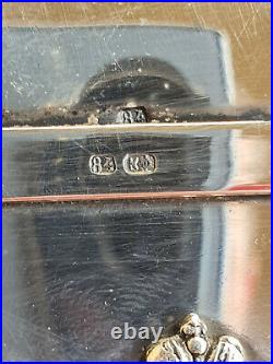 K. Faberge Silber 84 Kartenetui 2-Silver 84, enamel C. Faberge card case 2