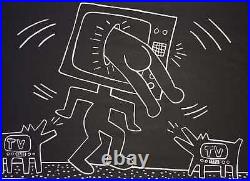 Keith Haring Drawing on Paper Signed & stamped Mixed Media