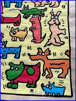 Keith Haring painting on paper (Handmade) signed and stamped mixed media
