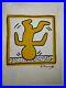 Keith Haring painting on paper (handmade) signed and stamped mixed media