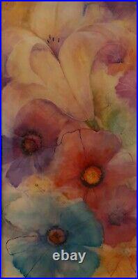 Kerry Darlington original artwork, Floral signed with certificate 18'' x 37'