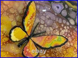 Kevin Bandee Original Mixed Media Artwork Butterfly Abstract