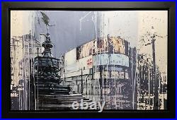 Kris Hardy (b. 1978) Original Mixed-media Painting Of Piccadilly Circus In London