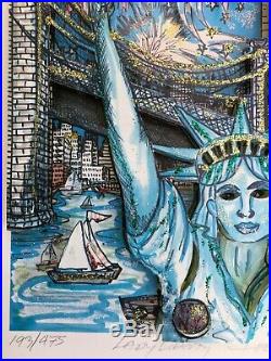 LADY LIBERTY Charles Fazzino 3-D Art Signed #193/475 NYC Skyline Twin Towers WTC