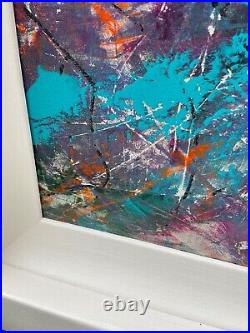 LARGE Original Abstract Mixed Media Painting Framed and Signed British Artist
