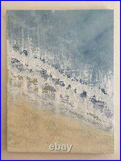 Large 101x76cm Canvas Painting Abstract Seascape Textured Original Wall Art