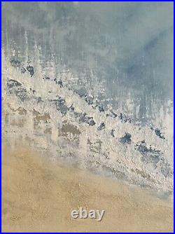 Large 101x76cm Canvas Painting Abstract Seascape Textured Original Wall Art