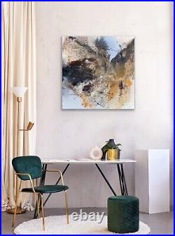 Large Contemporary ABSTRACT CANVAS 90 x 90cm PAINTING Using Mixed Media Original