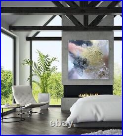 Large Contemporary ABSTRACT CANVAS PAINTING Mixed Media & Textured 90 x 90cm