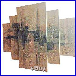 Large Contemporary Abstract Triptych Mixed Media Painting Artist E. Lee