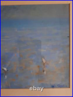Large John Carpenter b1921 Original Mixed Media Coastal Painting Art