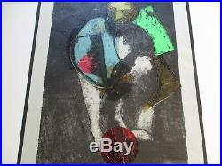 Large Mixed Medium Painting Collage Etching Mixed Media Limited Signed Abstract
