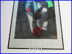 Large Mixed Medium Painting Collage Etching Mixed Media Limited Signed Abstract