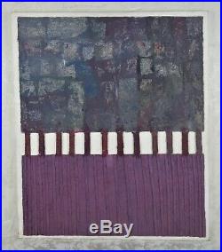 Large VTG Mid Century Mixed Media Modern Art Abstract Wall Hanging Oil Painting