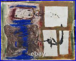 Lester Epstein Rare 1960 Abstract Ptg Noted New Orleans Bohemian Artist and Poet