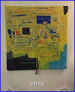 Lg Basquiat Style Handmade Abstract Expressionist POP Art Replica Study Painting