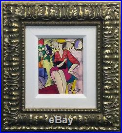 Linda Le Kinff Missus In Red Signed Mixed Media Framed See Live Gallart
