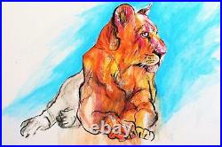 Lion on Canvas from Paris Collection African Big Cats Animal Art Wall 24X36