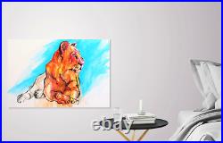 Lion on Canvas from Paris Collection African Big Cats Animal Art Wall 24X36