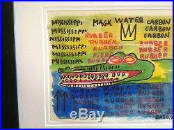 Listed Jean-Michel Basquiat Original Mixed Media Drawing. Marker and Paint