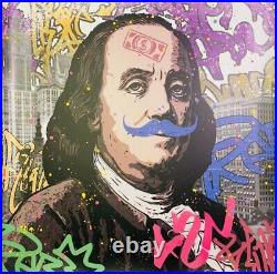 Lithograph Mixed Media Benjamin Franklin By Talion (1989)