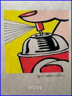 Lot of 2 Roy Lichtenstein mixed media drawing on paper signed & stamped