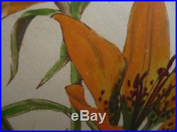 Lyman Byxbe, LISTED Estes Park Colorado, Rare vintage mixed media Floral, Signed