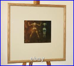 MARK HALSEY (b. 1961) Original Mixed Media Painting of Male & Female Nudes