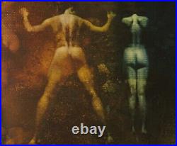 MARK HALSEY (b. 1961) Original Mixed Media Painting of Male & Female Nudes